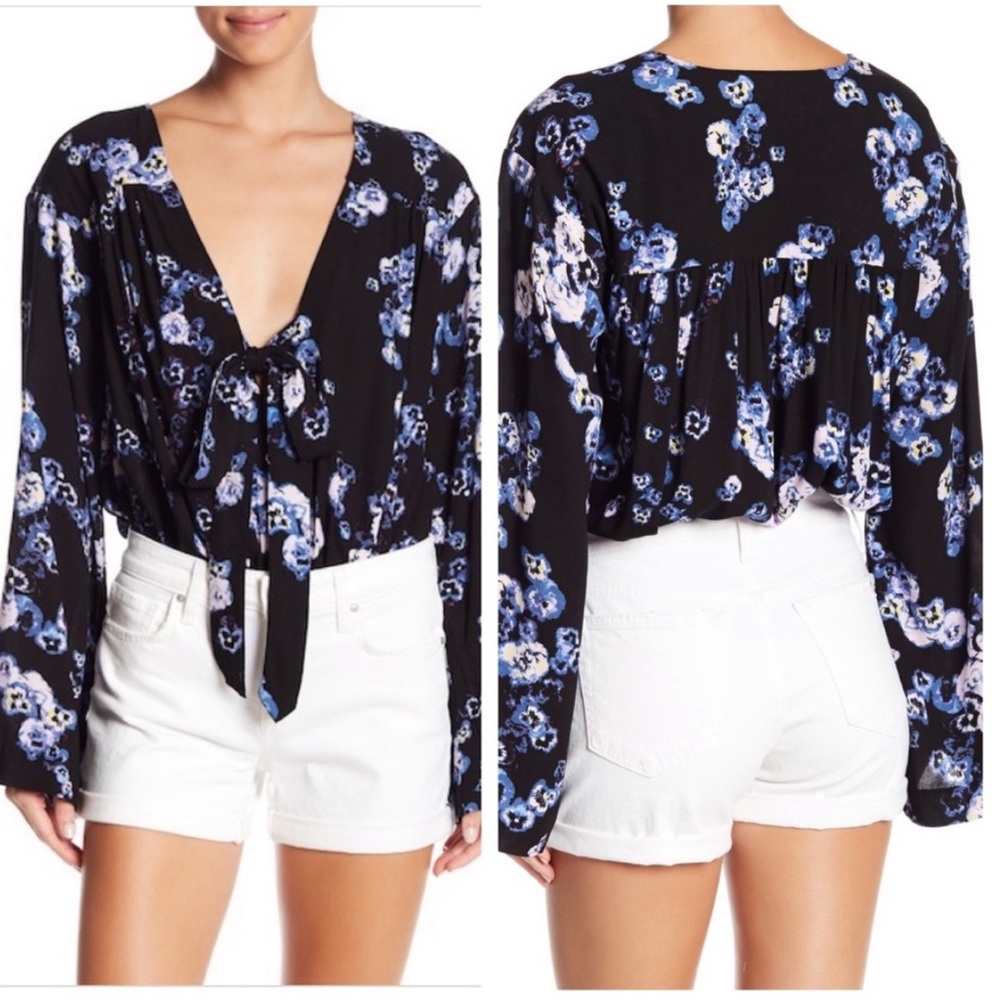 Free People Forties Feel Bell Sleeve Bodysuit S - Picture 7 of 15